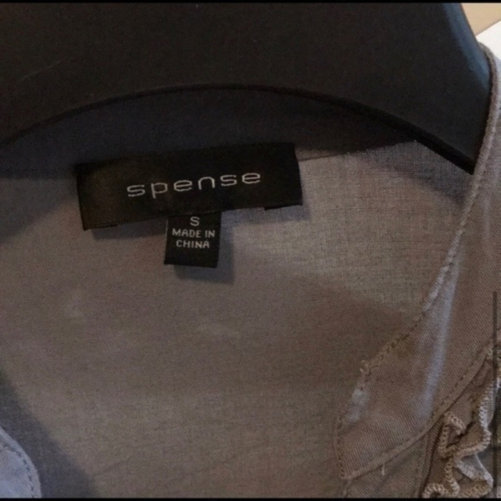 Spense Button Down Gray Top Size Small - image 4